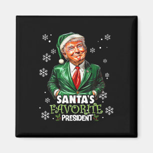 Aimant Le président préféré du Père Noël drôle Trump Noël