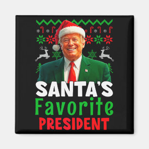 Aimant Le président préféré du Père Noël Santa Trump Xmas