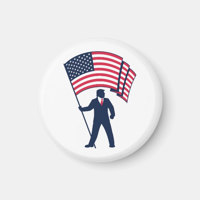 Aimant Le président Trump porte le drapeau des États-Unis (Devant)