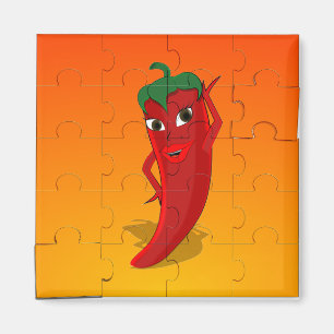 Aimant Le Puzzle de la tête rouge