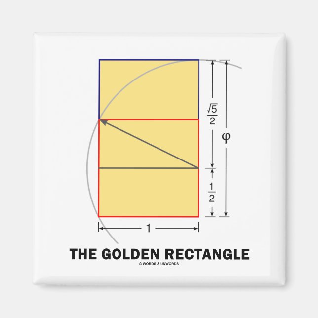 Aimant Le Rectangle d'or (ratio mathématique) (Devant)
