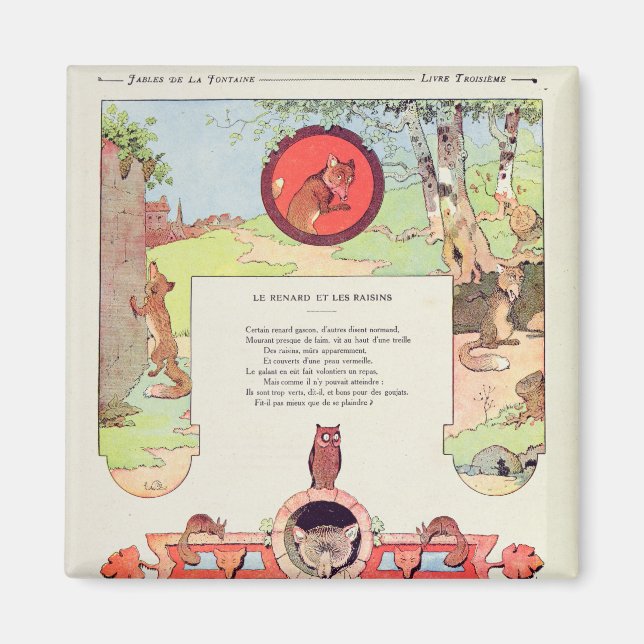 Aimant Le renard et le raisin (Devant)