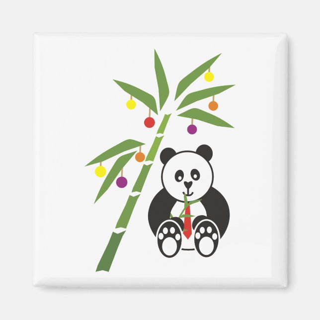 Aimant Le repas de Noël de Panda (Devant)