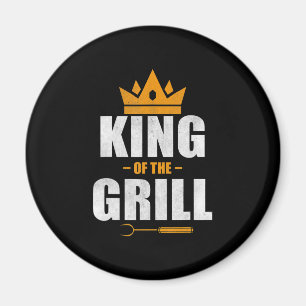 Aimant Le roi des grillades   grillades & barbecues amour