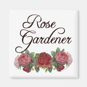 Aimant Le rose Gardener dit avec des Roses