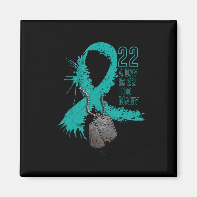 Aimant Le Ruban De Sensibilisation Au Suicide Des Vétéran (Devant)