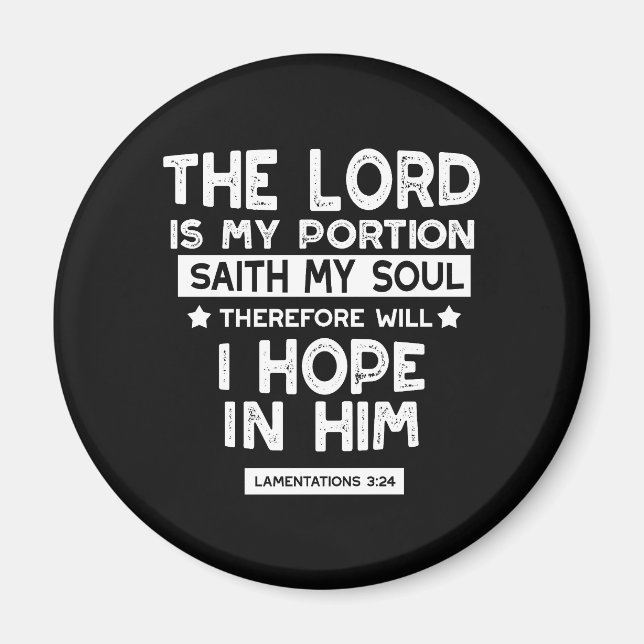 Aimant Le Seigneur est ma part Lamentations 3 24 Citation (Devant)