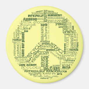 Aimant le signe de paix réutilisent le vert de mots