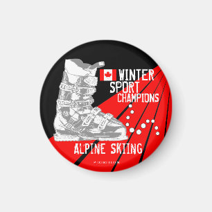 Aimant Le ski alpin soutient l'aimant rond de CA de botte