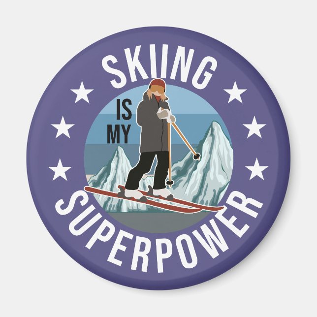 Aimant Le Ski Est Ma Superpuissance (Devant)