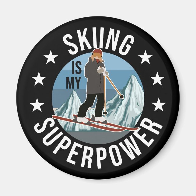 Aimant Le Ski Est Mon Superpouvoir (Devant)