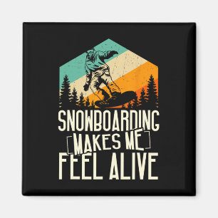 Aimant Le snowboard me fait me sentir vivante Rétro Cool