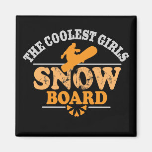Aimant Le surf des neiges de filles le plus frais