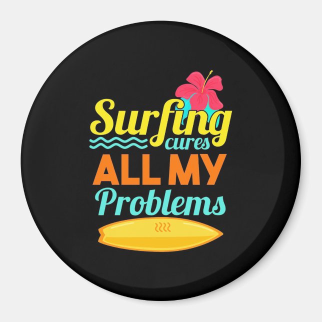 Aimant Le surf sont mes problèmes (Devant)