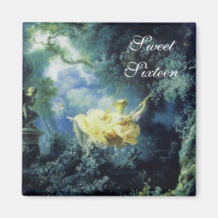 Aimant LE SWING, SWEET SIXTEEN PARTY vert bleu jaune