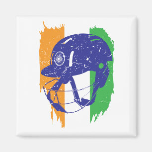 Aimant Le T-shirt indien de casque d'équipe de cricket