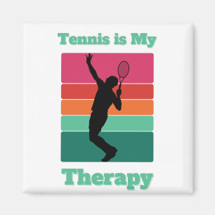 Aimant Le tennis est mon rectangle thérapeutique Coucher