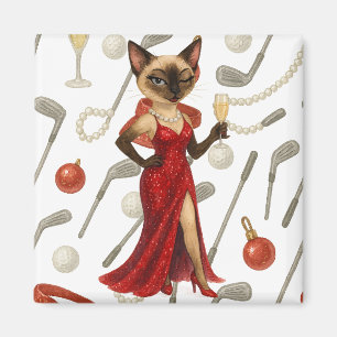 Aimant Le thème de Noël du golf pour les Amoureux de les 