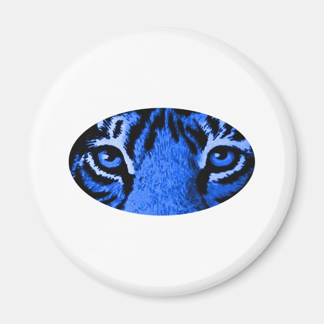 Aimant Le Tigre Bleu Yeux Le MUSÉE Zazzle Cadeaux (Devant)