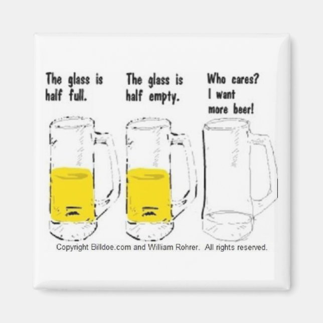 Aimant Le verre est à moitié plein, vide (Devant)