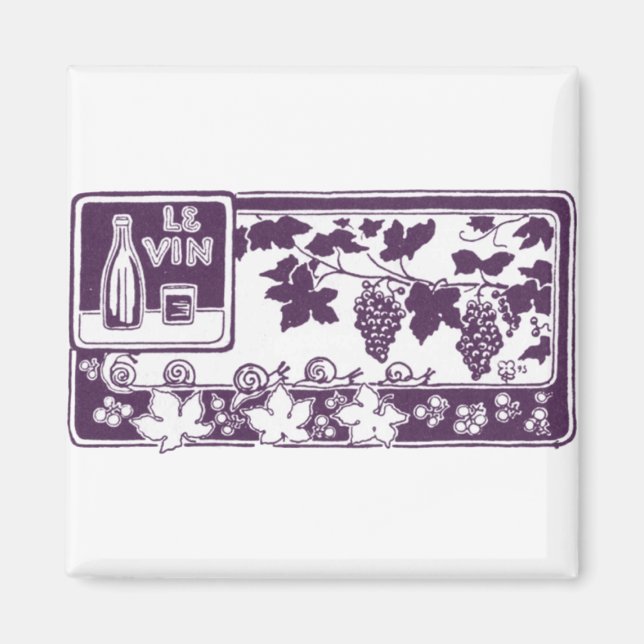 Aimant Le Vin, étiquette de vin de millésime (Devant)