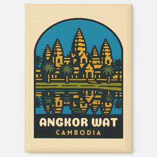 Aimant Le Vintage voyage rétro Angkor Wat Cambodge