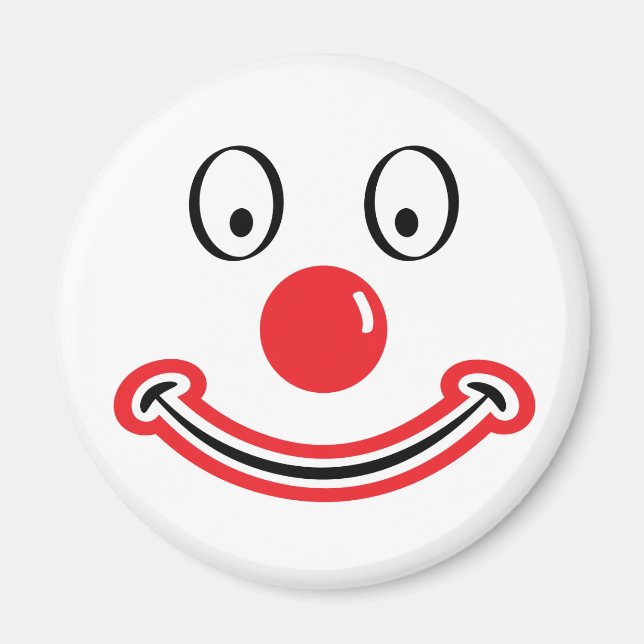 Aimant Le visage de Clown avec le nez rouge. Clown (Devant)