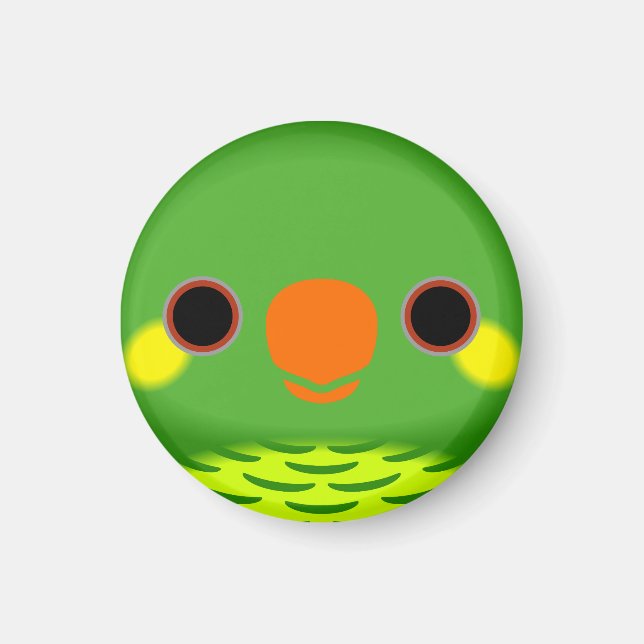 Aimant Le visage d'un lorikeet à joues jaunes (Devant)