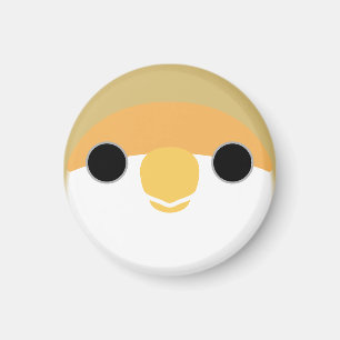 Aimant Le visage d'un lovebird à la pêche à la cannelle