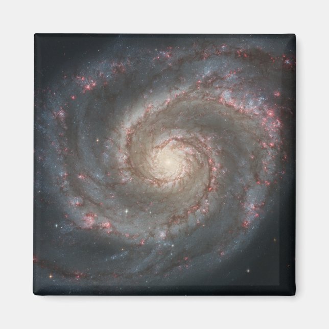 Aimant Le Whirlpool Galaxy M51 & Companion dans l'espace (Devant)