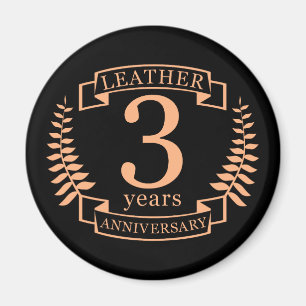 Aimant Leather 3 ans mariage anniversaire