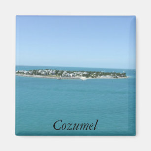 Aimant L'eau bleue d'île de Cozumel tropicale