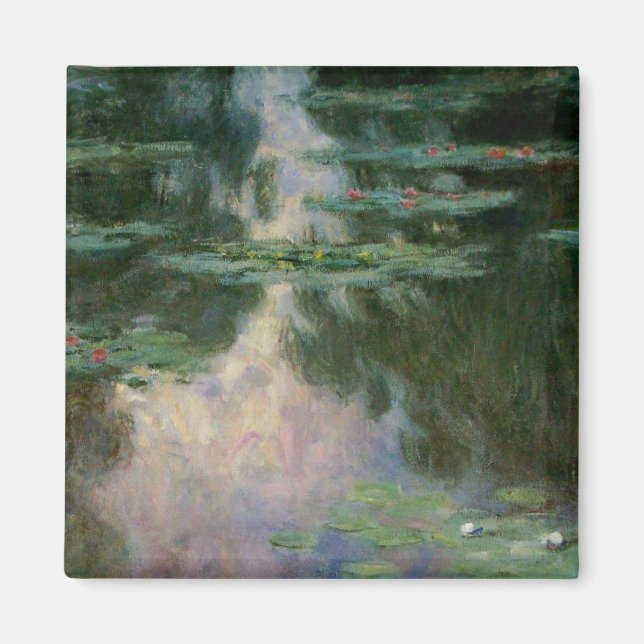 Aimant L'EAU MENSONNE EN ÉTANG VERT ROSE par Claude Monet (Devant)