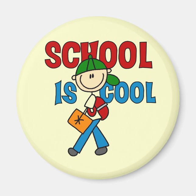 Aimant L'école de garçons est cool (Devant)