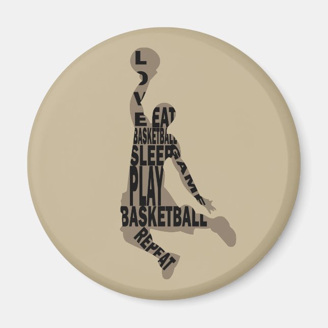 Aimant Lecteur de basketball slunk avec texte intégral (Devant)