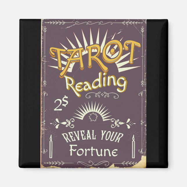 Aimant Lecteur de tarot impression vintage (Devant)