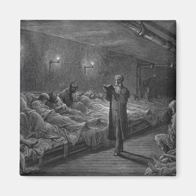 Aimant Lecteur d'écritures dans un refuge de nuit (Devant)