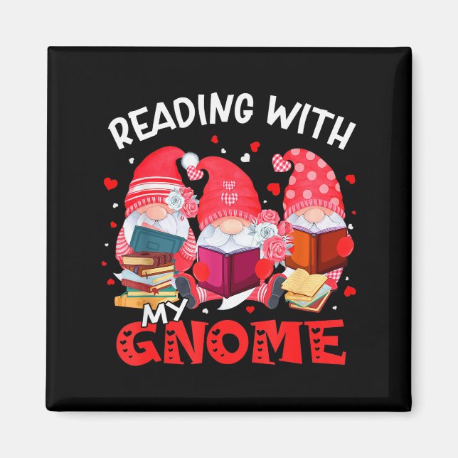 Aimant Lecture avec mes livres de gnomies Bibliothécaire  (Devant)