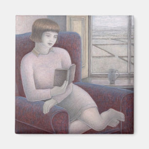 Aimant Lecture de fille dans le fauteuil 2009