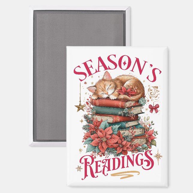 Aimant Lectures de saison Chaton douillet  (Recto/Verso)