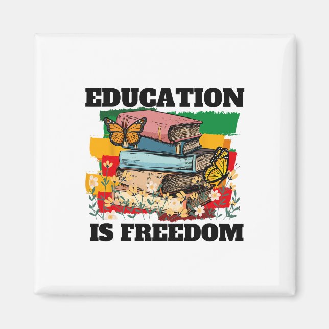 Aimant L'éducation est la liberté Afro-Américain Mois de  (Devant)