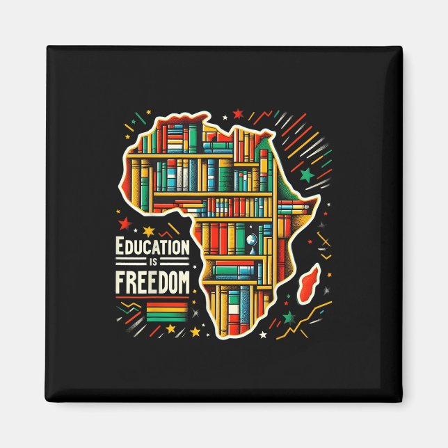 Aimant L'éducation est la liberté Histoire noire Fière Af (Devant)