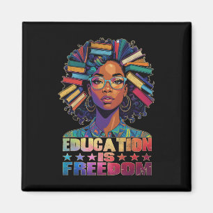 Aimant L'éducation est la liberté Noir Livres d'enseignan