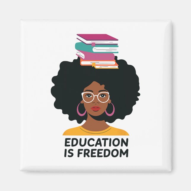 Aimant L'éducation est la liberté Professeur noir Livres  (Devant)