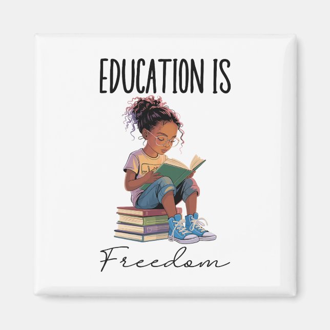 Aimant L'éducation est la liberté Professeur noir Livres  (Devant)