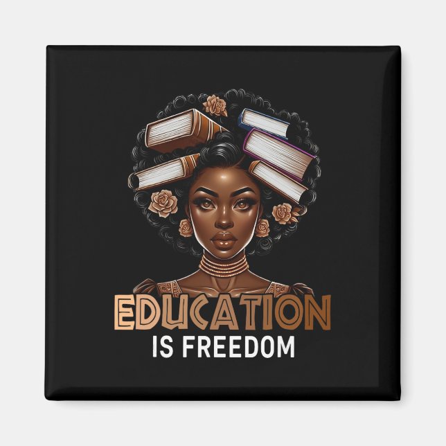 Aimant L'éducation est la liberté Professeur noir Livres  (Devant)