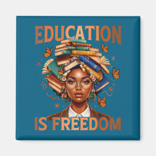 Aimant L'éducation est liberté enseignant noir livres noi