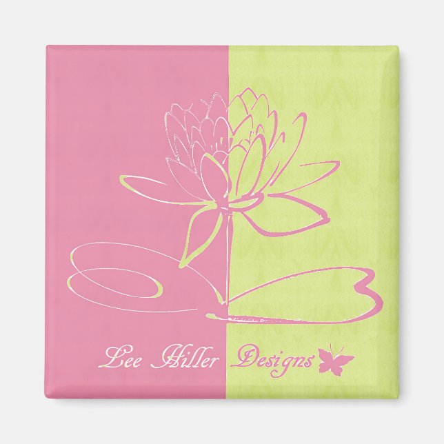 Aimant Lee Hiller Designs Logo Accents Pink Green  (Devant)