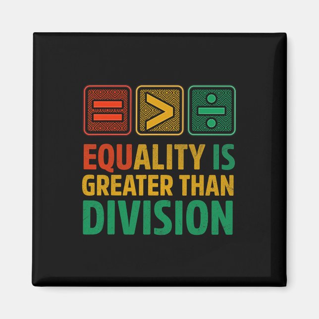 Aimant L'égalité est plus grande que la division Math Bla (Devant)