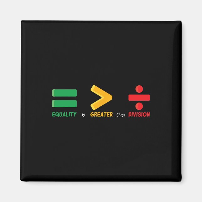 Aimant L'égalité est plus grande que la division maths Bl (Devant)